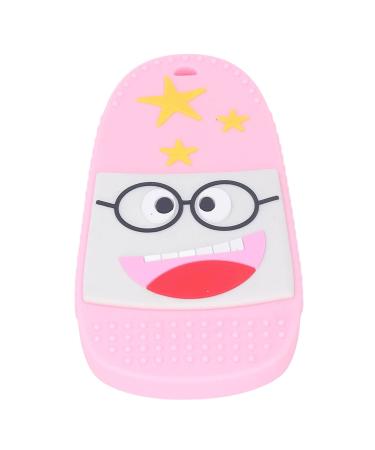 Baby Teething Toy Slipper Shape Gum Relief Prevent Sucking Fingers Tactile Exploration Silicone Baby Teether for Use (Pink)