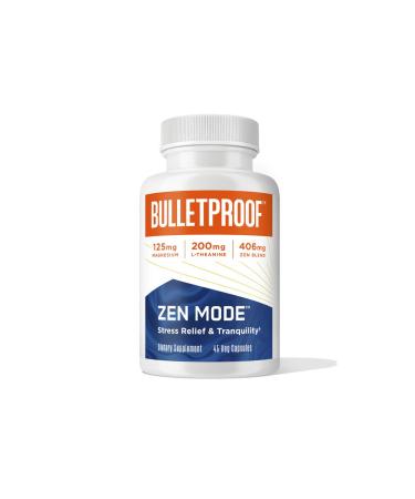Bulletproof Zen Mode Stress Relief and Tranquility Capsules 45 Count Supplement for Calm and Relaxation 45 Count (Pack of 1)