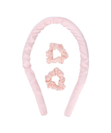 Heat Free Curling Iron Sleep Heatless Curling Wand Headband Extended Hair Sleep Use DIY Overnight Wave Curl Styling Tool Pink with Hair Curls Curling Ribbon Wand Waves