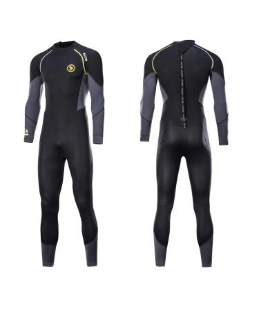Ultra Stretch 3mm Neoprene Wetsuit, Back Zip Full Body Diving Suit, one Piece for Men-Snorkeling, Scuba Diving Swimming, Surfing X-Larege