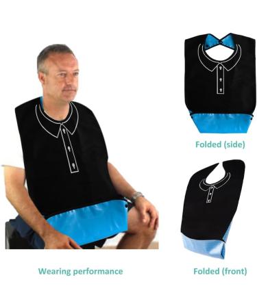 Waterproof Adult Bibs for Seniors | Reusable & Washable Clothing Protection | Black Sloppy Slack - Buy Online on GoSupps.com