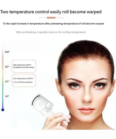 Aiwjeakh Heated Eyelash Curler Electric Temperature Control Charging Mini Portable Electric Perm Eyelash Curler White - Buy Online on GoSupps.com