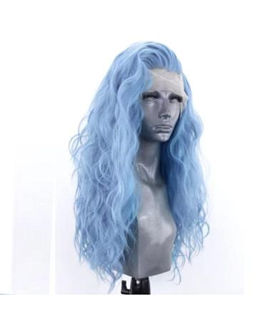 Shop Aqua Blue Lace Front Wigs for Women - 24in Heat-Resistant Synthetic Hair 13x3 Side Part - Green Mirn Wellig - Buy Online on GoSupps.com