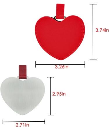 KFZDCG 3 Pcs Compact Pocket Stainless Steel Heart Shaped Mirror - Mini Handheld Mirror for Travel & Home - Unbreakable Design with PU Leather Cover - Perfect Gift for Women & Girls (RedSilver) - Buy Online on GoSupps.com