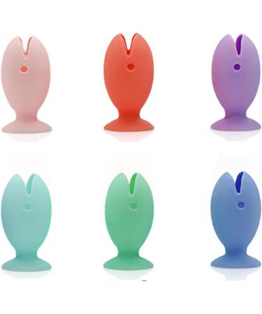 Mini Fish Toothbrush Holder - 6 Pcs Standing Toothbrush Cover Caps with Suction Cup - Buy Online on GoSupps.com