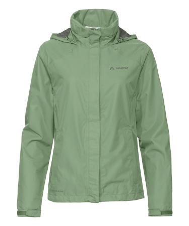 Vaude Women's Escape Bike Light Jacket |Light 2-layer rain jacket-reliable bike rain protection |Thin network feed |Hood in the collar |Reflecting elements |Eco Finish 44 Willow Green