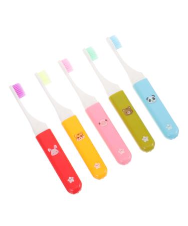 Gleavi toothbrushes 5 pieces of clean supply collapsible foldable mouth household toothbrush manual trip plastic travel toothbrush