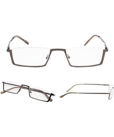3 Pack Metal Half-Rim Reading Glasses (Gunmetal) 2.75x Magnification - Buy Online on GoSupps.com