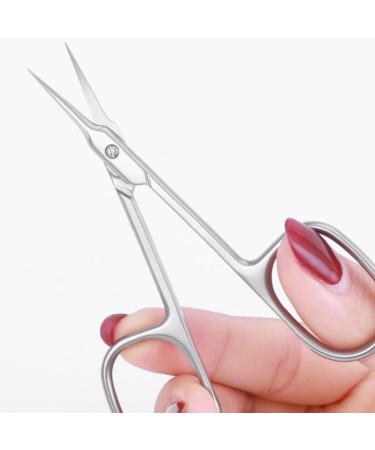 Cuticle Scissors Stainless Steel Manicure Grooming Scissors Curved Slice Pedicure Tool for Nail Stainless Steel Nail Scissors - Buy Online on GoSupps.com