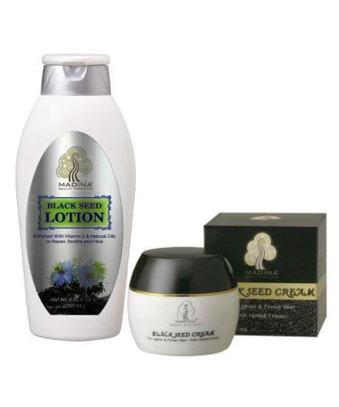 Madina Firming Skincare Bundle with Black Seed Face Cream and Body Lotion