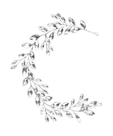 Beaupretty Hair Bands Hair Ties Headbands Rhinestone Headband Hairband for Women Bridal Headband Womens Headband Hair Accessories for Women Hair Headband Soft Chain Rhinestones Bride Metal Silver