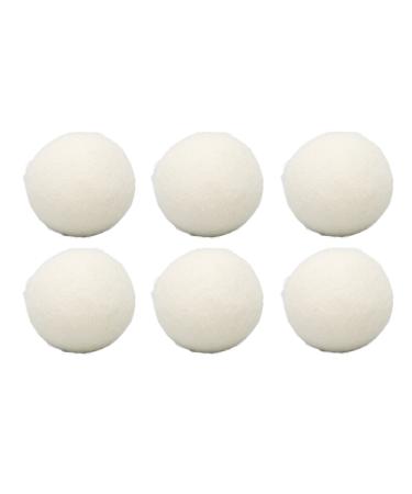 Wool Drying Balls Static Reduction 6 Pieces Time Saving Skin Friendly Fabric Softener Odour Removal Safe Reusable for Laundry (6cm)