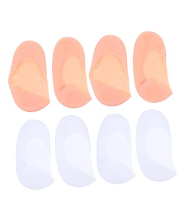Beaupretty 4 Pairs Silicone Feet Moisturising Socks Non- Slip Silicone Socks Retention Socks Elastic Moisturizing Socks Heel Stretch Boat Socks Nursing Cover Anti-Crack Silica Gel L 19.5X9.5X1.5CM