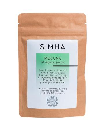 SIMHA Mucuna (60 Capsules) Premium Grade - Natural Mood & Energy Booster Supports Cognitive Function and Stress Relief 1 count (Pack of 60)