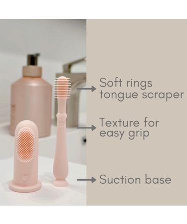 Ali+Oli Baby Oral Care Set (Blush) - Dual-Sided Finger Toothbrush, Tongue Cleaner, Protective Case - BPA-Free, Phthalate-Free, Lead-Free, Cadmium-Free, PVC-Free - Food-Grade Baby Care Products - Buy Online on GoSupps.com