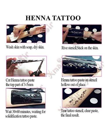 Xmasir 20 Sheets Henna Tattoo Stencil Kit - Temporary Tattoo Templates for Face and Body Art - Buy Online on GoSupps.com