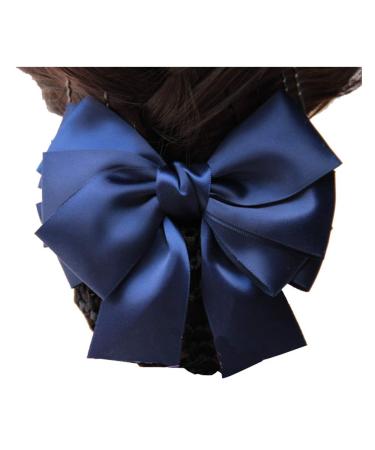 Bowknot Snood Net Net Hair Clip Net Hair Clip Barrette Hairnet Women Bow Barrette Hair Clip Bun Snood Hairnet Hair Accessory Blue (Color : Multicolored)