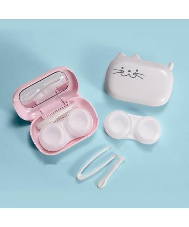 Cute Cat Contact Lens Case Box with Mirror | Portable Travel Kit with Tweezers | Ideal for Home & Office - International Shipping Available - Buy Online on GoSupps.com