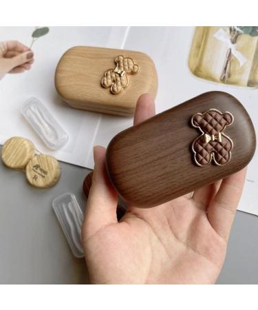 Miedeon Elegant Contact Lens Container Set - 2 Pieces Travel Case & Accessories (Light Brown) - Perfect for International Shipping - Buy Online on GoSupps.com