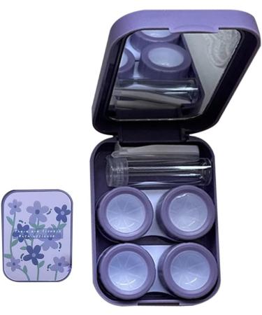 Hrippy Portable Travel Contact Lens Case Kit - Blue Pink Purple | Includes 2 Solution Bottles & Tweezers - Buy Online on GoSupps.com