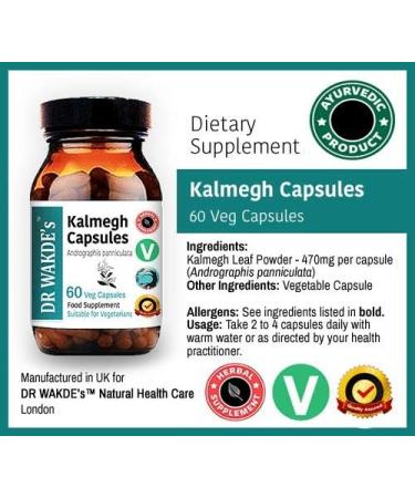 Kalmegh Capsules - 100% Pure Andrographis Panniculata Supplement - Buy Online on GoSupps.com