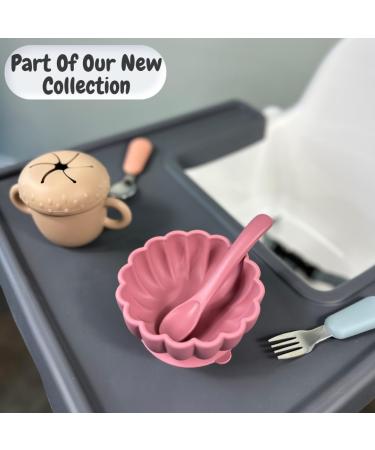 Alimos Stainless Steel Toddler Feeding Spoon and Fork Set - Safe Cutlery for Kids (Rose Dawn) - Buy Online on GoSupps.com