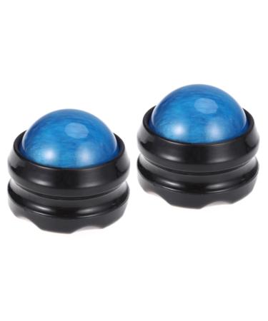 JeCompris 2st massage ball Back massage roller muscle roller stick trigger point massage device Self-massage device message therapy massage tools manage bay scroll wheel mediumx2pcs bluex2stk