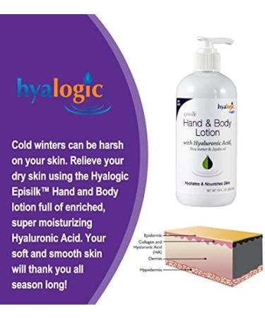 Hyalogic Episilk Hyaluronic Acid Lotion - Renewing Hand and Body Cream with Shea Butter & Jojoba Oil - Daily Hyaluronic Acid Moisturizer - 10 oz - Buy Online on GoSupps.com