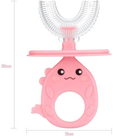Kids U-Shaped Toothbrush 2-Pack - Soft Silicone Brush Head, Cover, 360 Oral Cleaning - Ages 2-6 - Buy Online on GoSupps.com