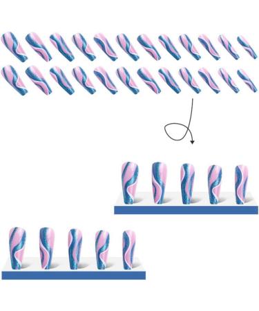 Kochenty 24 Pieces Colorful Ballet False Nails Tips Detachable Press Nails European and American Wear Nail Patch - Buy Online on GoSupps.com