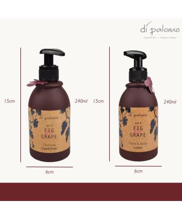 Di Palomo Vegan Wild Fig & Grape Handcare Essentials Collection. 240ml Hand Soap & Hand & Body Loton. Luxury Hand Wash & Hand Cream. Pamper Gifts for Women. Vegan Hand & Body Moisturiser. Vegan Gifts. - Buy Online on GoSupps.com