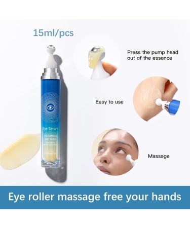 5% Caffeine Eye Serum | 360 Rollerball for Dark Circles Puffiness & Wrinkles - Under Eye Treatment for All - Buy Online on GoSupps.com