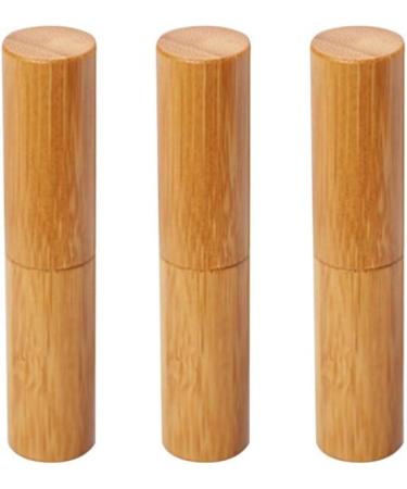 Buy Vosarea 3-Piece Bamboo Wood Lipstick Tubes - Refillable & Eco-Friendly Lip Balm Containers - Silver DIY Cosmetic Holder - Buy Online on GoSupps.com