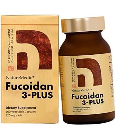 NatureMedic Fucoidan 3-Plus Brown Seaweed Immunity Supplement with Three Types of High Purity Fucoidan Organic Mekabu Fucus Mozuku Agaricus 160 Vegetable Capsules Made in Japan (1 Bottle) - Buy Online on GoSupps.com
