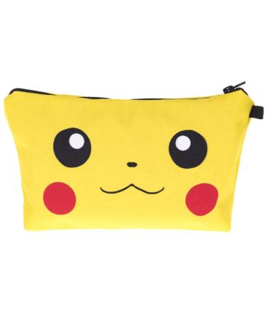 PREMYO Cosmetic Bag Small for Handbag - Makeup Bag Women Make Up Bag - Pencil Case Girls Case Pens Yellow