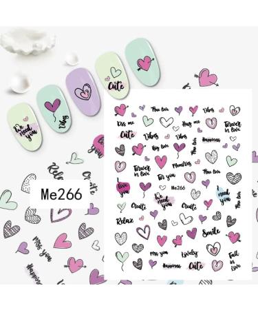 JMEOWIO 10 Sheets Black Heart Nail Art Stickers Decals Self-Adhesive Valentines Nail Supplies Nail Art Design Decoration Accessories - Buy Online on GoSupps.com