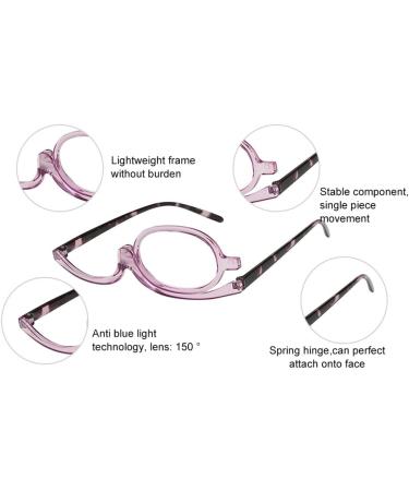 Bavooty Makeup Reading Glasses - Rotatable Single Lens Presbyopia & Hyperopia Solutions for Women - Brown 2.00 - Buy Online on GoSupps.com