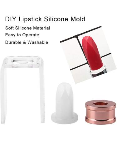 12.1mm Lipstick Lipstick Maker Lipstick Making Kit Homemade DIY Silicone Lip Balm Crafts Tool Kit (Diamond model + single hole stand + rose gold ring) - Buy Online on GoSupps.com