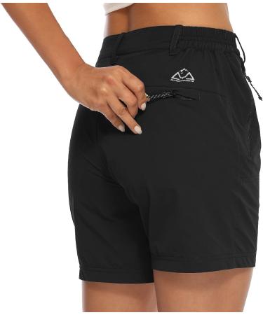 TBMPOY Women's Hiking Cargo Shorts - Quick Dry, Lightweight & Breathable | Outdoor Active Shorts with Pockets - Black, Medium - Buy Online on GoSupps.com