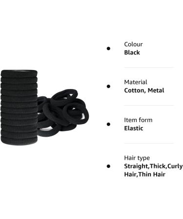 Hanyousheng Elastic Hair Bands 50 Pcs - Soft Seamless Hair Ties for Women Men Girls Kids (Black) - Buy Online on GoSupps.com
