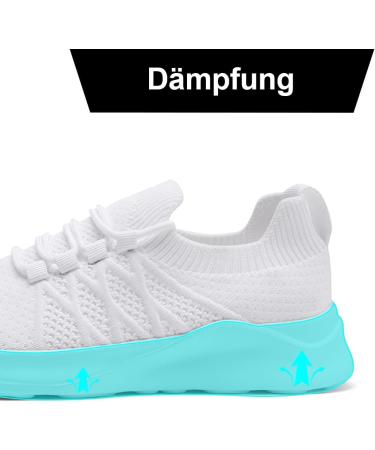 Buy ZDFQLGV Women's White Sports Shoes - Comfortable Slip-On Tennis Running & Hiking Footwear | Light & Breathable Fitness Shoes - EU 38 - Buy Online on GoSupps.com