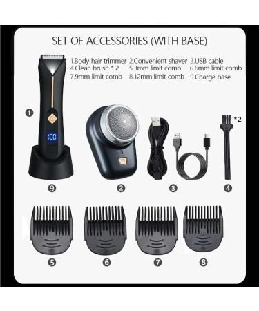 Buy 2-in-1 Men's Electric Hair Clipper & Groin Trimmer - Rechargeable Body Grooming Razor for Pubic & Bikini Hair Removal - Buy Online on GoSupps.com
