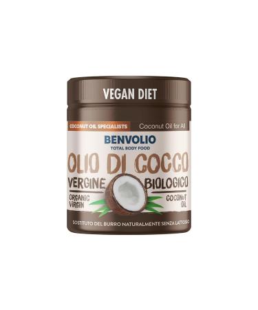 Organic Virgin Coconut Oil Food - BENVOLIO 1938 | 200 ml - Raw Cold Pressed. 100% Pure Natural Organic Coconut Oil for Hair O
