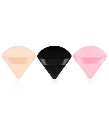 Sibba Loose Powder Puff Make Up Sponge Face Foundation Concealer Triangle Cosmetics Beauty Setting Moisturizer Applicator Grip Primer Brow Lift Liner Pad Artist Techniques Tools Eyeshadow Brush 3 PCS