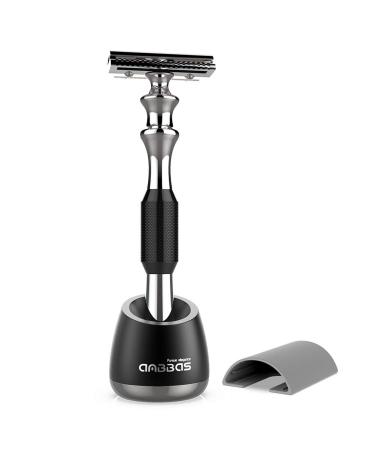 Absbas razor plane set black long handle with a shaving rack wet razor suitable for all double rasier floral blades for men and women