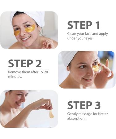 NEWGO 24K Crystal Gold Under Eye Patches - Anti-Wrinkle Collagen Eye Mask for Dark Circles - 20 Pairs - Buy Online on GoSupps.com