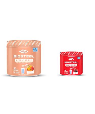 BioSteel Hydration Mix | Peach Mango + Mixed Berry Flavours 20 Servings per Tub 140 g (Pack of 1) Mix + Hydration Mix