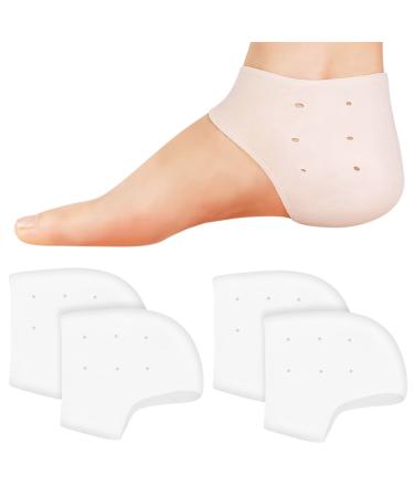 2 Pairs Silicone Heel Protectors Soft Gel Heel Protectors for Blister Prevention Heel Cups for Plantar Fasciitis Heel Pain Relief Heel Sleeves Ankle Protectors Suitable for Men and Women