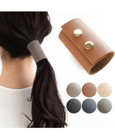 1 Piece PU Leather Hair Cuff Leather Ponytail Holder Ponytail Wrap Great for Ponytail Women Girls Long Hair Black - Buy Online on GoSupps.com