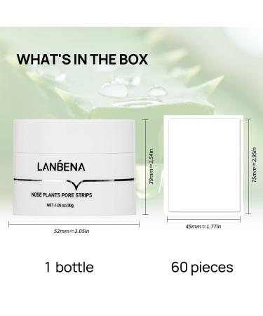 LANBENA Blackhead Remover Mask with 60 PCS Nose Pore Strips and Aloe Vera - Purifying Peel off Face Mask for Deep Cleansing (1.05 Ounce) - Buy Online on GoSupps.com